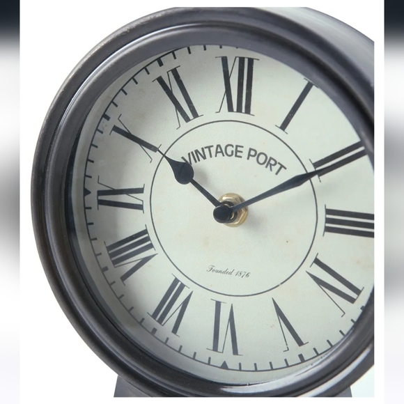 Vintage Style Black Table Clock New In Box - Picture 6 of 16